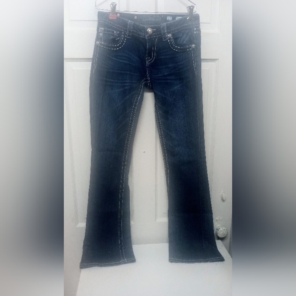 Miss Me Jeans Signature Rose Boot Size 27 Inseam 34 # MMJ09